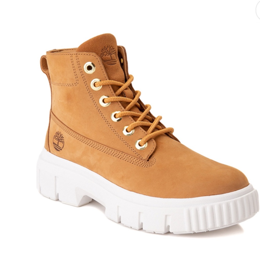 Timberland Light Brown Boots with White Sole